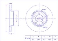 Диск тормозной TG-T002-33-25XA/RN1098V*Ti•GUAR