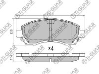 Тормозные колодки TG-462C/PF7398 (КЕРАМИКА)* Ti·GUAR