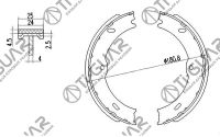 Тормозные колодки (РУЧНОГО ТОРМОЗА) TG-4524/FN0693* Ti·GUAR (комплект 4шт.)