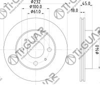 Диск тормозной TG-40206-0M602/RN1101V*Ti•GUAR